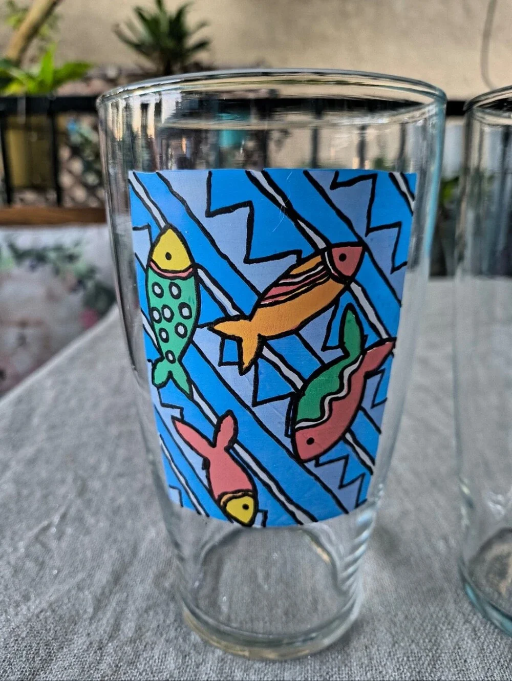 Pair of Large Multi Color Fish Glasses